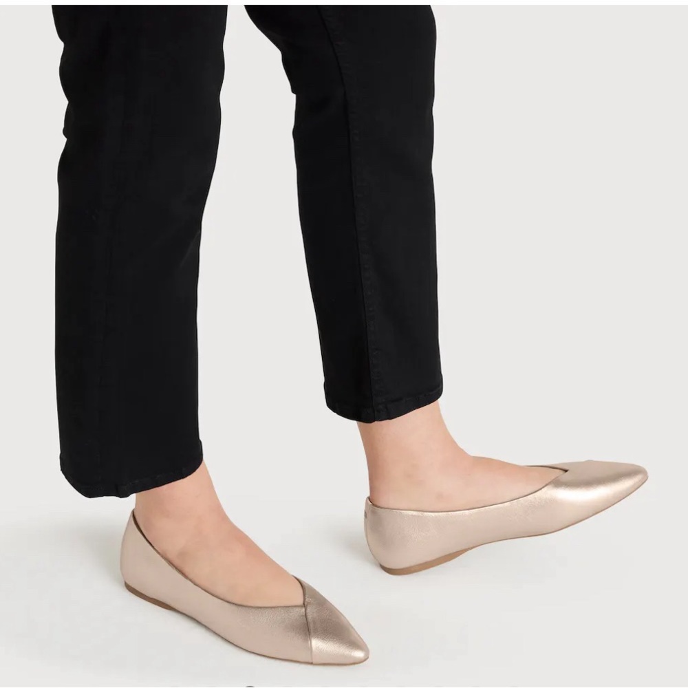Birdies Goldfinch Gold Leather Flats